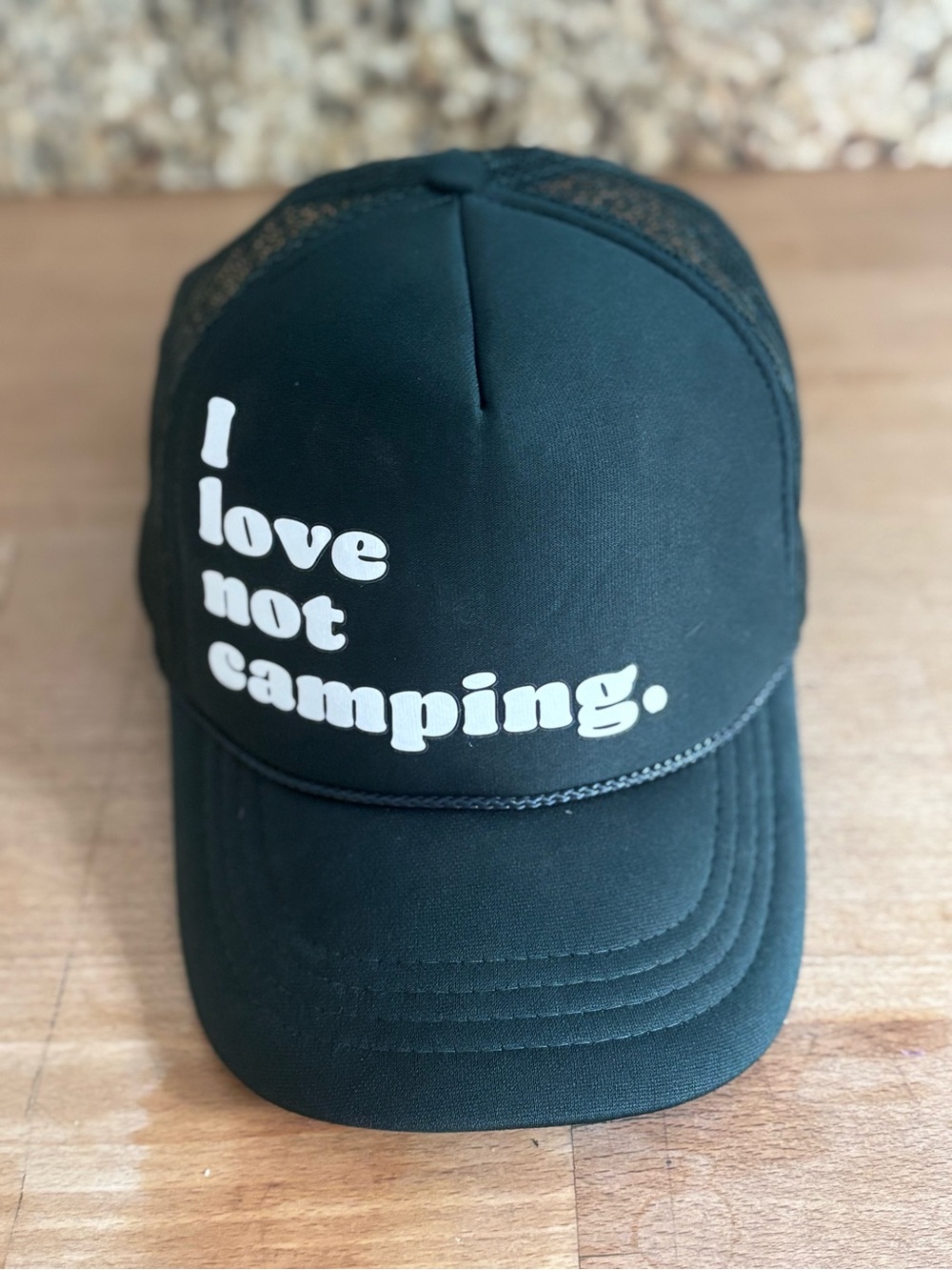 “I Love Not Camping” Forest Green OTTO Mesh Trucker Hat